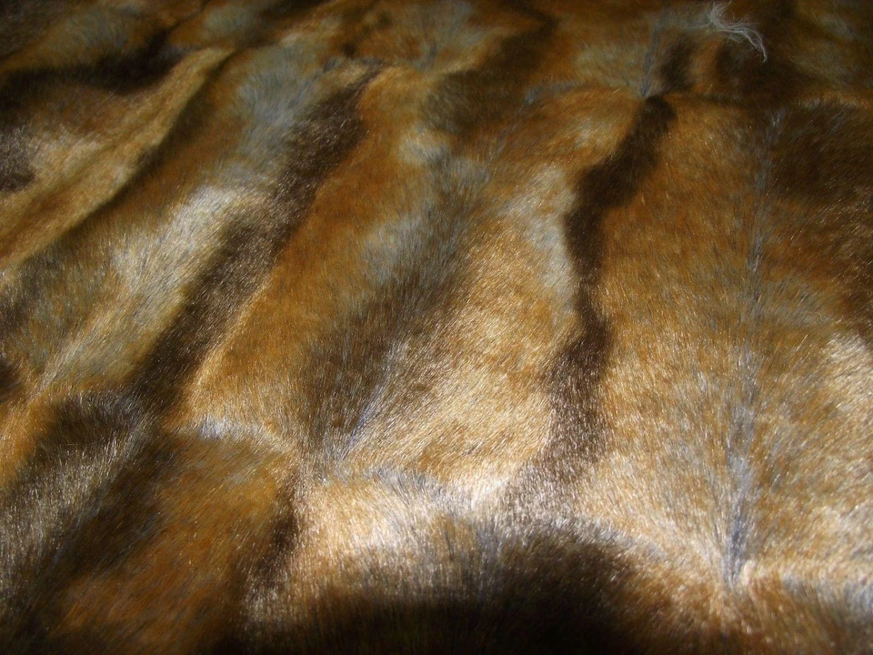 Super Luxury Faux Fur Fabric Material - GINGER DEER - Image 1 of 1
