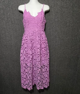 ASTR the Label Dress Womens Medium A Line Midi Lace Floral Overlay Lilac Fairy - Picture 1 of 11