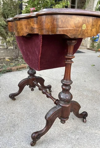 19Th Century Victorian Burr Walnut Sewing Table, England Circa 1860 Cover