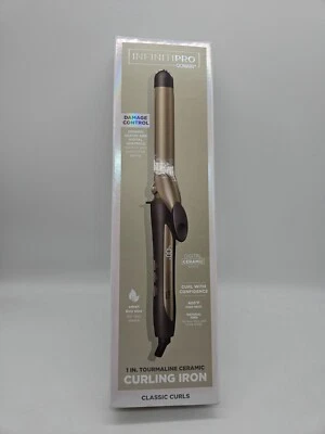 InfinitiPro Conair Nano Tourmaline Ceramic Curling Iron 1" Adjustable Heat - Image 1 of 3