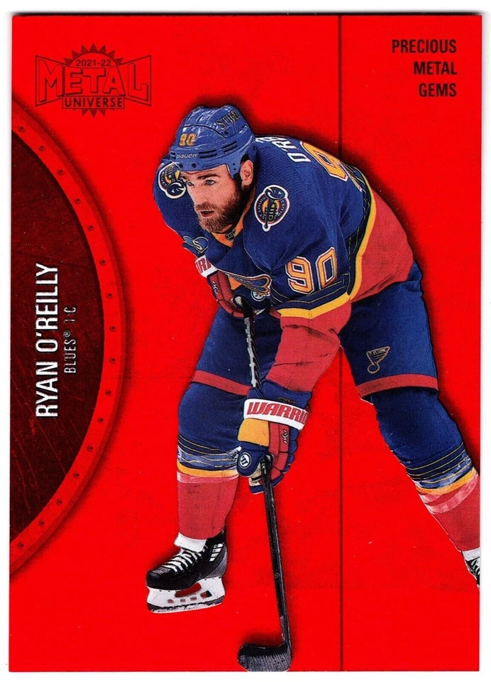 2021-22 Skybox Metal Universe Precous Metal Gems Red RYAN O'REILLY 128 #/100 PMG - Image 1 of 1