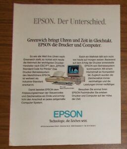 Seltene Werbung EPSON PC Personal Computer & Matrix-Drucker EX-800 1988