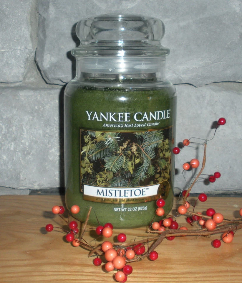 Yankee Candle Mistletoe 22 oz Jar! Priority Shipping! Sold Out! Yummy Scent! B12 Foto 1 de 1