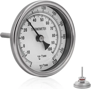 Stainless Steel Thermometer Dial Thermometer 1/2 Npt Homebrew Kettle Thermometer - Picture 1 of 3
