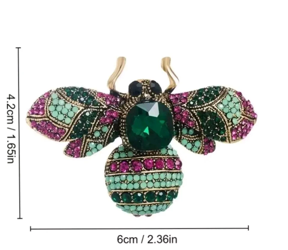 bee pin brooch Green Fashion jewelry NEW Free Ship - Image 1 of 1