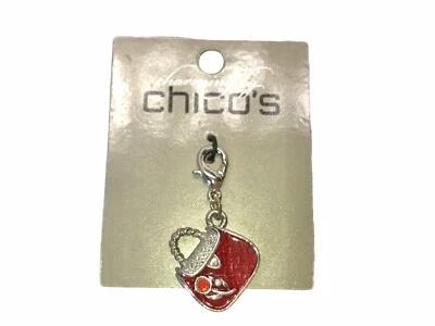 Charming By Chico's Red Purse Charm for Purse Bracelet Zipper Pull KeyRing NEW - Image 1 of 4