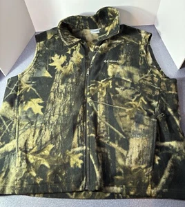 Columbia Camouflage Fleece Vest Full Zip Sleeveless Outdoors Hunting Size XL - Picture 1 of 6