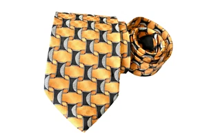 JZ RICHARDS MEN'S TIE YELLOW/GEOMETRIC Width: 4" Length: 58" - Picture 1 of 3