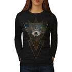 Wellcoda Triangle Eye Cool Womens Long Sleeve T-shirt, Triangle Casual Design