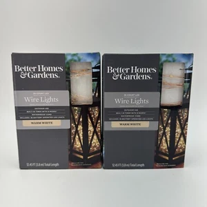 Better Homes Gardens Wire LED Lights 36 Count 12ft Warm White Indoor Outdoor NEW - Picture 1 of 6