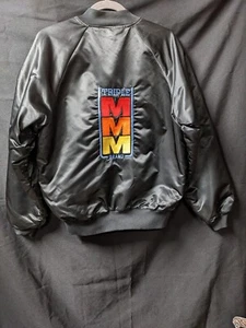 Vintage MMM Hartwell Bomber Jacket Black Satin Mens M Great Shape Sharry - Picture 1 of 4
