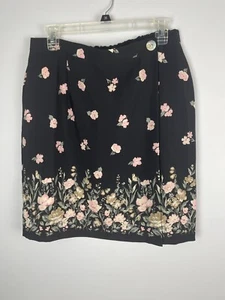 Vintage Segue Floral Wrap Mini Skirt size large - Picture 1 of 6
