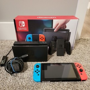 V1 Nintendo Switch System - Blue And Red Joy Cons UNPATCHED Low Serial #XAW4