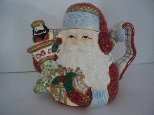 Santa Claus & Nutcracker Ceramic Teapot Christmas Holiday by AVON - Picture 1 of 7