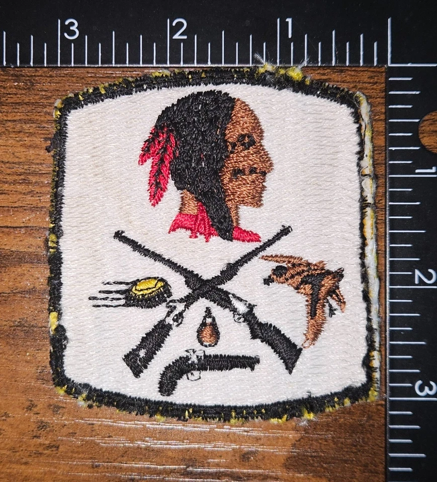 Vintage Native America Indian Rifle Pistol Gauze Back Patch - Image 1 of 1