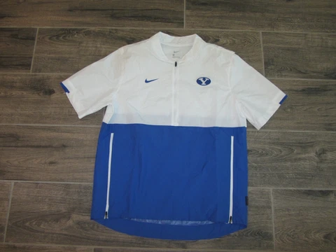 BYU Cougars Brigham Young Nike Short Sleeve Wind Jacket Coat Football Medium M Cover