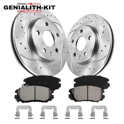 Front Drilled Rotors + Ceramic Brake Pads for Buick LaCrosse Regal Chevy Malibu Foto 1 de 4