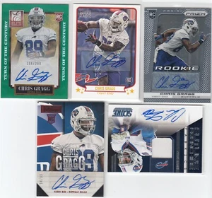 (5) 2013 Chris Gragg ROOKIE AUTO JERSEY Lot - Arkansas Razorbacks Bills RC - Picture 1 of 1