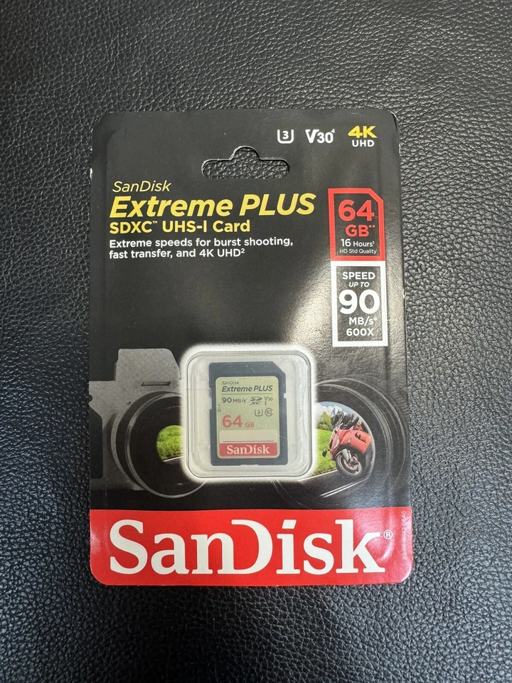 SANDISK SDSDXSF-064G-ANCIN 64GB SanDisk Extreme PLUS SDXC U3 V30 4K Memory Card - Image 1 of 3