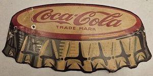 Vintage Coca Cola Tin Bottle Top from a Sign - unique see description - Picture 1 of 3