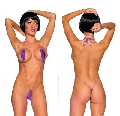 Micro Bikini Mutandine Trasparenti G Perizoma Erotico Monokini - Taglia Unica -Viola::]/ - Immagine 1 di 4
