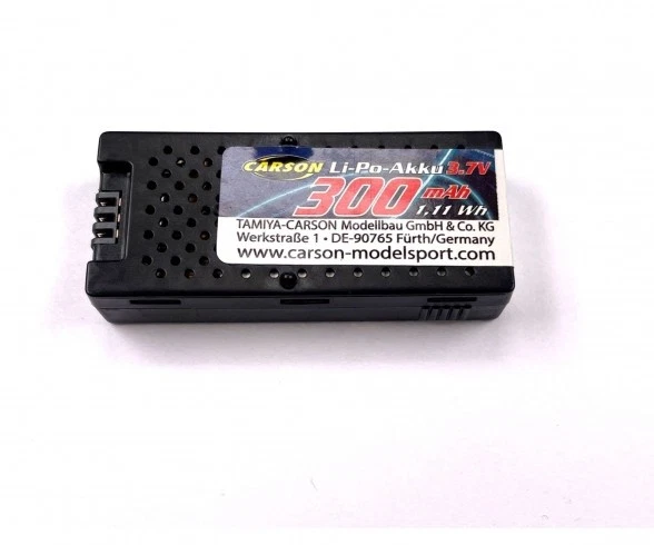 Carson 500608265 Ersatzakku 3,7V/300mAh LiPo Akku Single Blade 320 500507170 - Bild 1 von 1