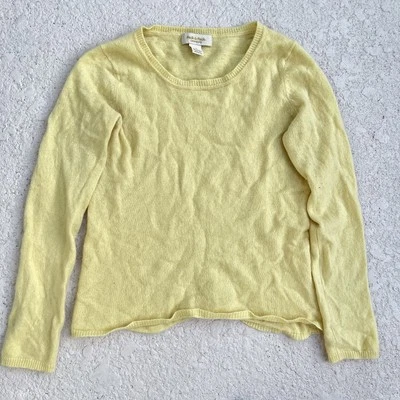Peck and Peck Women’s Cashmere Sweater Solid Yellow Size Medium Lightweight  - Image 1 of 4