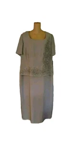 Neu mit Etikett $ 100 Damen Kleid Größe 20 W 20 W hell mint salbeigrün bestickt NEU - Bild 1 von 9