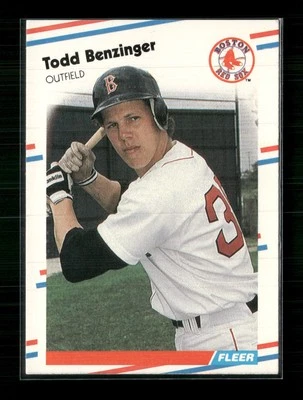 1988 Fleer #344 Todd Benzinger RC Boston Red Sox - Image 1 of 2