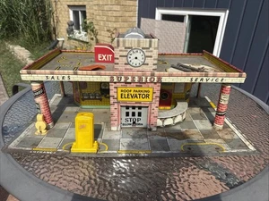Superior Service Station Tin Litho 1949 T. Cohn Inc Vintage Toy Car Luncheonette - Picture 1 of 22