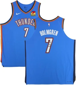 Von Chet Holmgren Oklahoma City Thunder signiertes Nike Blue Icon Authentic Trikot - Bild 1 von 5