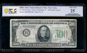 AC 1934 $500 FIVE HUNDRED DOLLAR BILL New York PCGS 25 comment - Picture 1 of 2