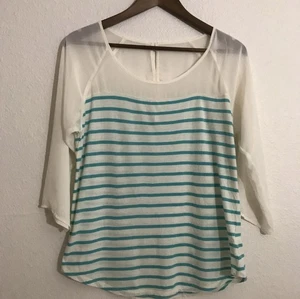 LC Lauren Conrad blusa donna bianca e verde S - Foto 1 di 5