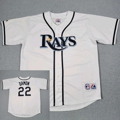 Tampa Bay Rays Jersey Men XL Majestic Johnny Damon Stitched Sewn White Home - Image 1 of 4