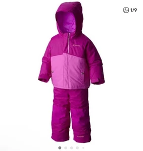 Neu mit Etikett Columbia Mädchen Bugaboo zweiteiliges Schnee Träger Jacke Set 6-12 Monate lila - Bild 1 von 7