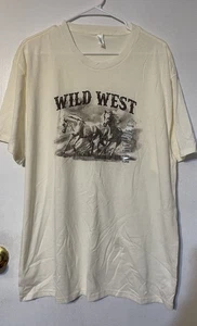 Wild West Horses Men’s T-Shirt  Cream Size XL - Bild 1 von 3