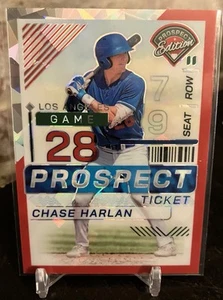 2024 Panini Prospect Edition Chase Harlan Red Ice Prizm #108 Los Angeles Dodgers - Bild 1 von 2