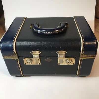 Estuche Joy Viaje Tren Años 40 De Colección - Estuche de Maquillaje Cuero Azul - Pittsburgh Foto 1 de 4