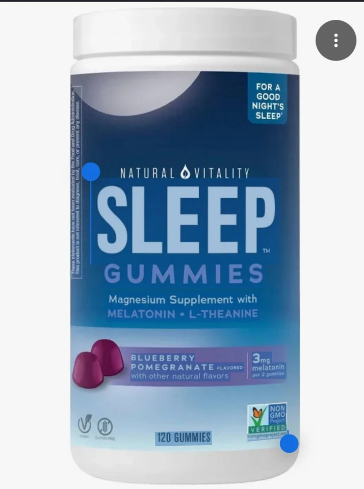 Natural VItality SLEEP/CALM Suplemento de Magnesio Gomitas Antiestrés (120 ct) Foto 1 de 1