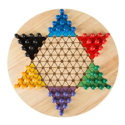 Chinese Checkers 11 Inch Wooden Board Up to 6 Players Family Board Game - Image 1 of 4