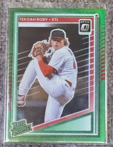 2025 DONRUSS OPTIC GREEN PRIZM TEKOAH ROBY RATED PROSPECT CARD 3/5 LOW NUMBERED - Picture 1 of 2