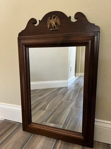 Ethan Allen Dark Antiqued Pine Old Tavern Wall Mirror Cover