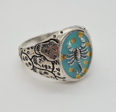 Fashion Ring Signet Stainless Steel 8mm Scorpion Blue Men/Women Size 6-13 #71 - Image 1 of 4