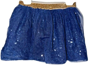Oshkosh B'Gosh Navy Mesh Sequin Skirt w/ Gold Glitter Waistband size 4 - Picture 1 of 5