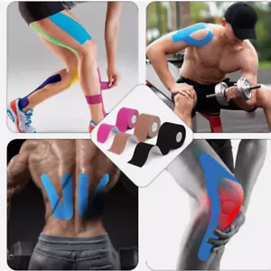 2pc 2''x16ft Kinesiology Tape Athletic Muscle Support Elastic Physio Therapeutic - Picture 1 of 12