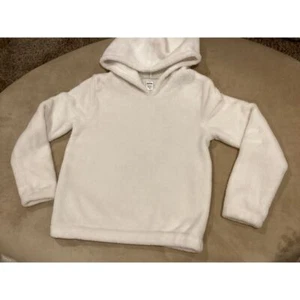Carter's Kids fuzzy hoodie with banded sleeves, white size 14 - Picture 1 of 5