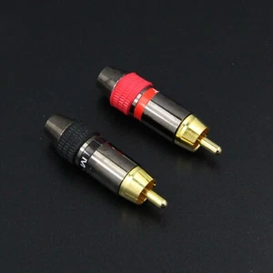 A Pair of RCA Phono Male Plug Solder Soldering Connector Adapter Terminal AV - Picture 1 of 3