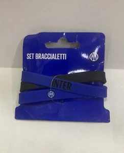 BRACCIALETTI FC INTER in SILICONE MODA MADE IN ITALY GOMMA OneSize Unisex 3pezzi - Foto 1 di 1