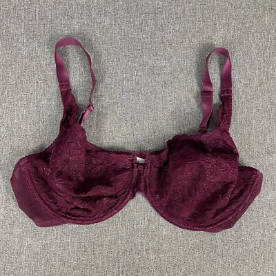Sujetador con aros Wacoal Arabesque 85199 sin forro cubierta completa borgoña 34DD Foto 1 de 4