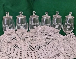 Set of Six Glenmorangie Single Highland Malt Whisky Tasting Glass w/ Lids - New! - Picture 1 of 5